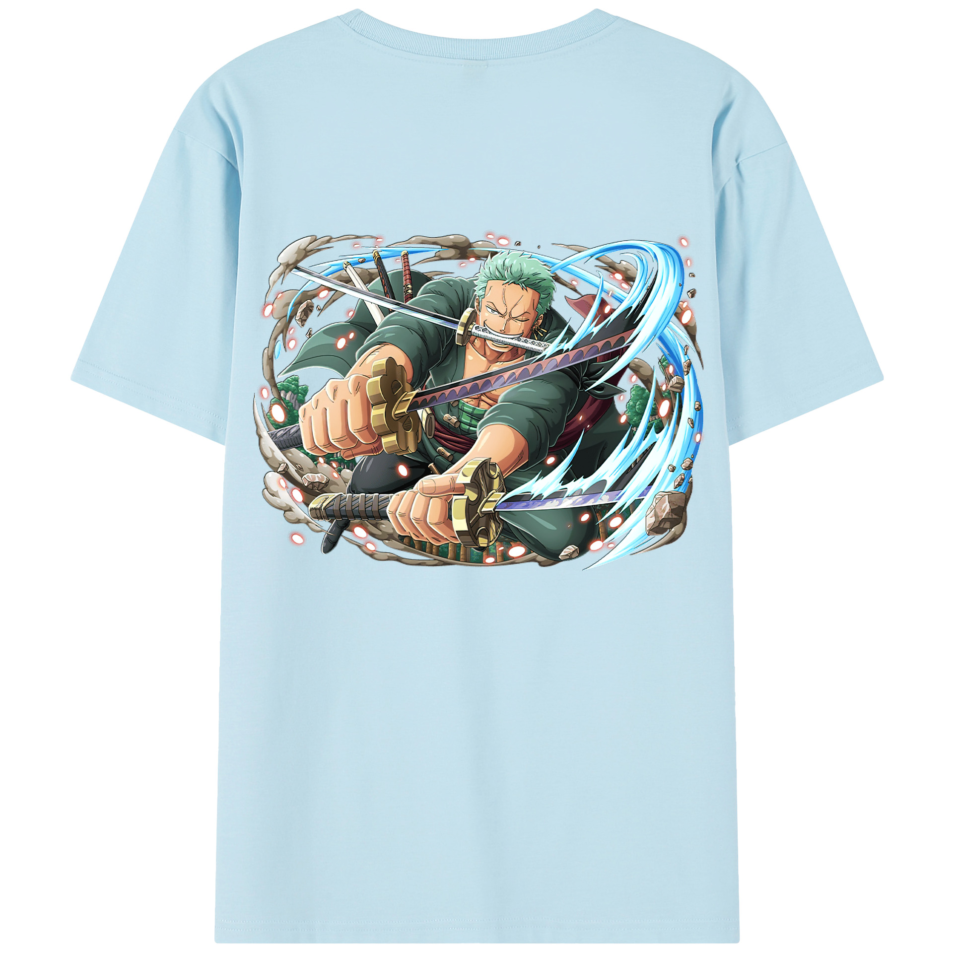ワンピース ロロノア・ゾロ ONE PIECE Roronoa Zoro 綿100％半袖Tシャツ（背面プリント）